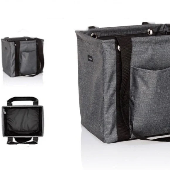 Charcoal Crosshatch Small Utility Tote - Picture 2 of 6